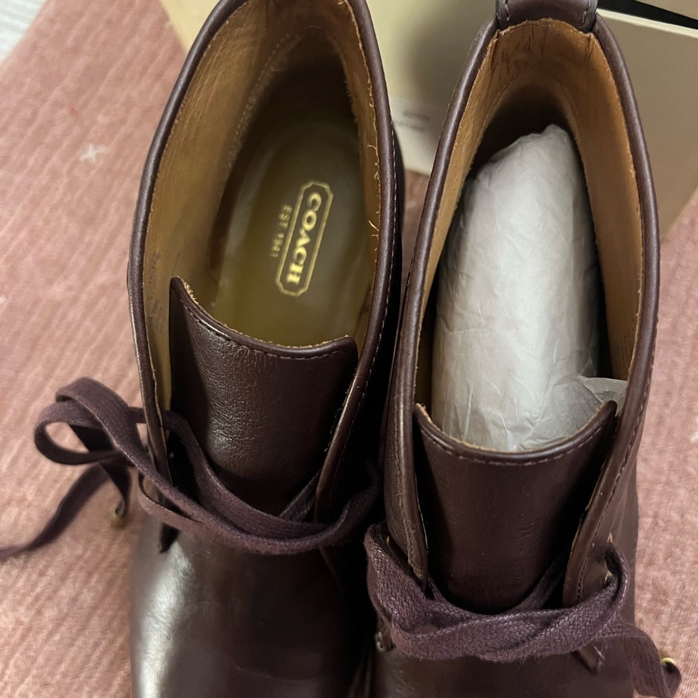 Coach Women's Burgundy Ankle Booties - Picture 2 of 9